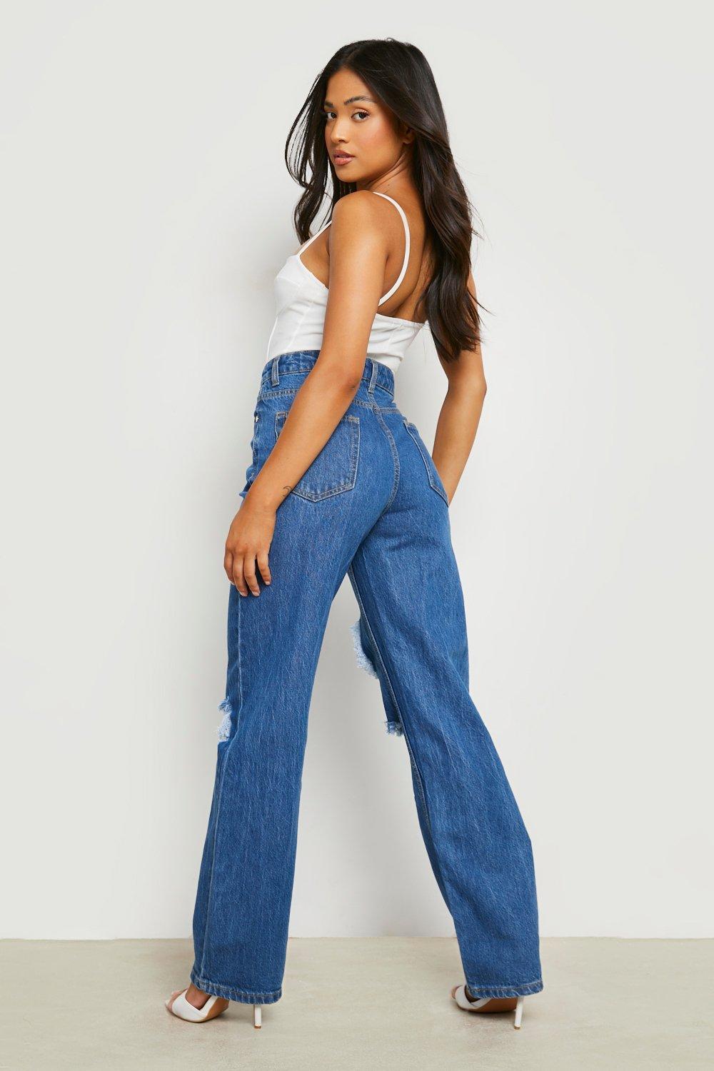 Boohoo straight leg jeans sale